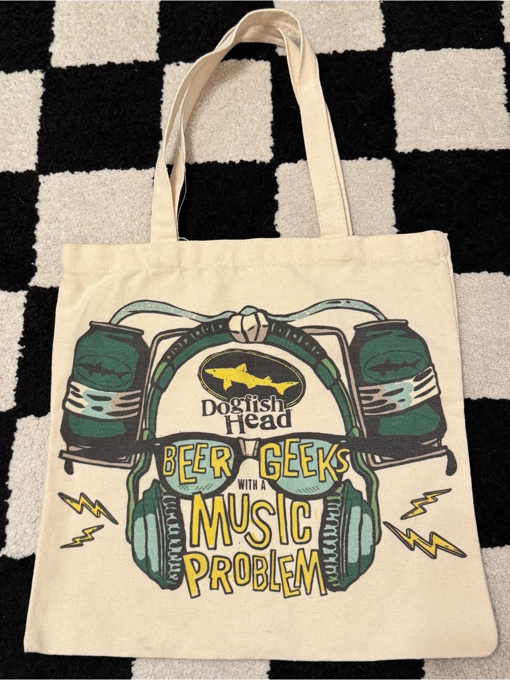 Dogfish Canvas Tote “Beer Geeks with a Music Problem”